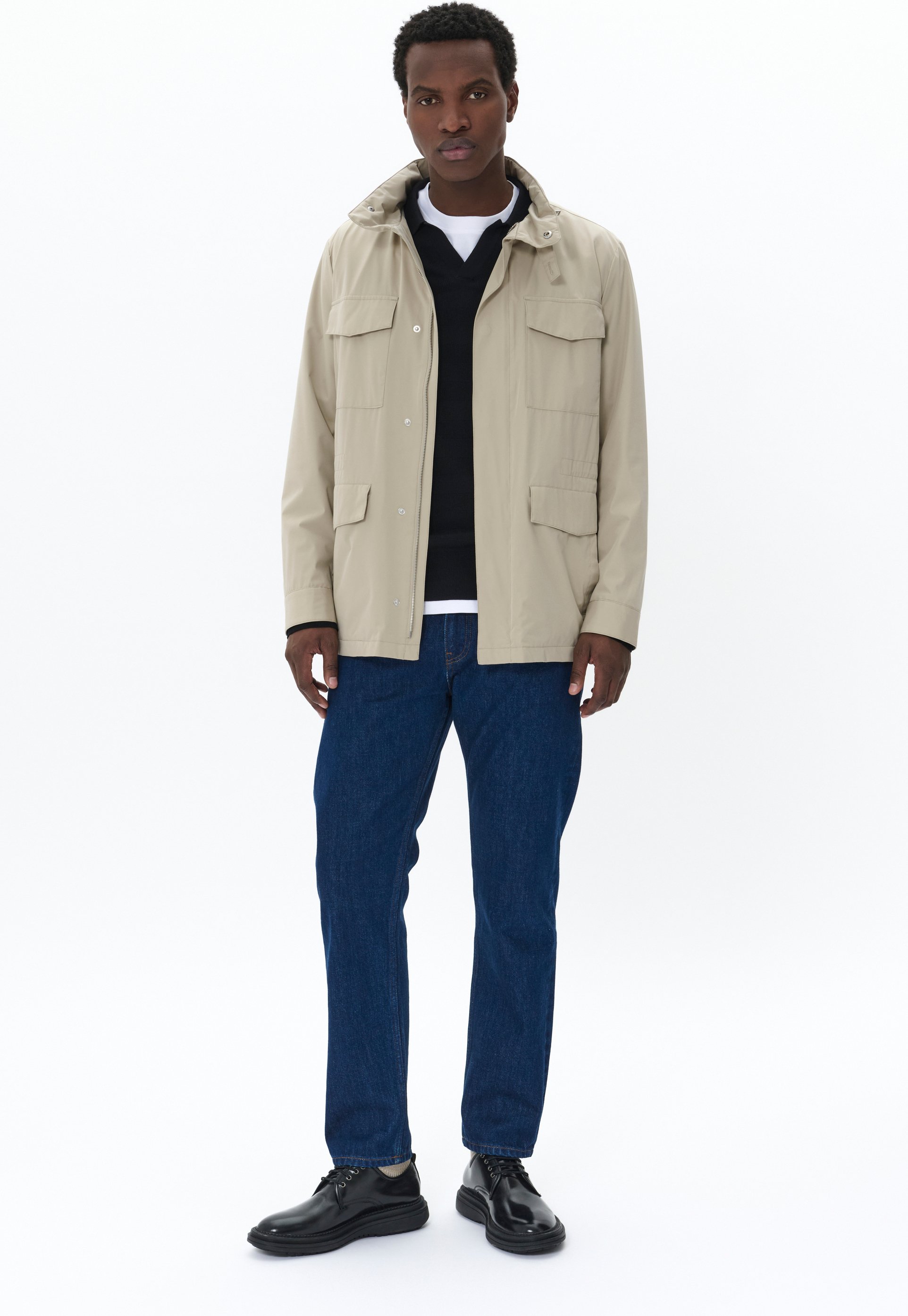 Jacke Gerade Passform beige