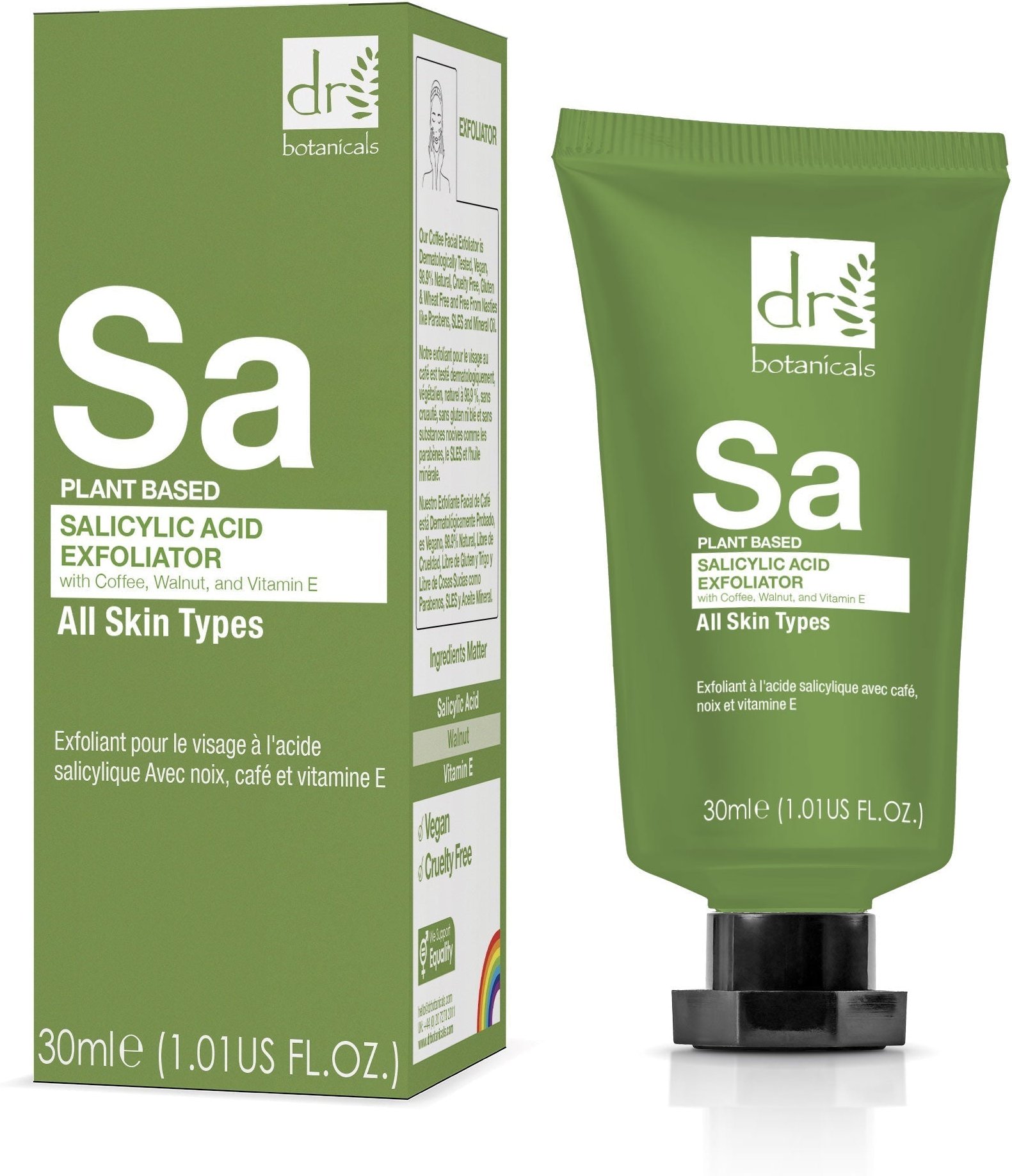 Dr Botanicals Salicylsäure-Peeling mit Kaffee, Walnuss und Vitamin E 30ml