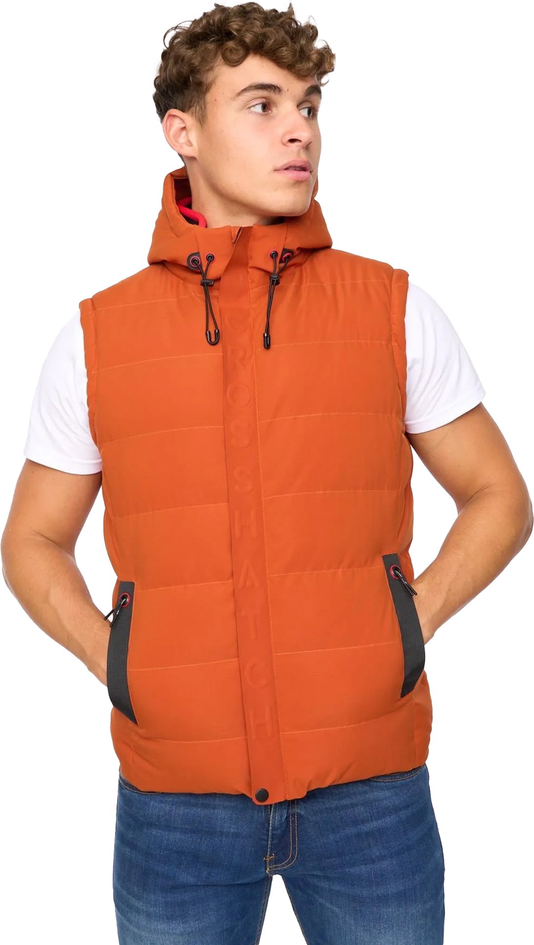 Crosshatch - "Kampleys" Weste für Herren, Wattiert (Dunkel Orange)