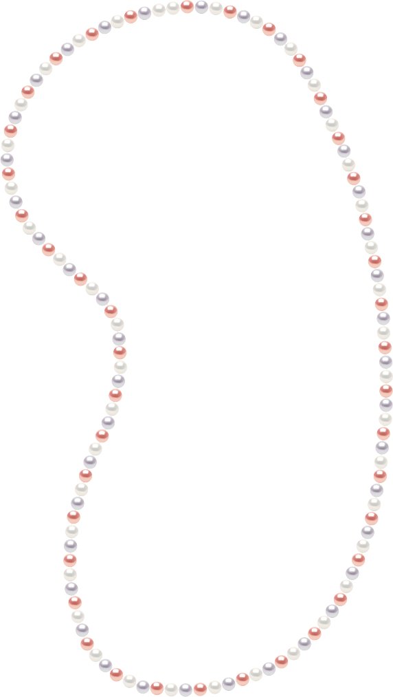 DIADEMA - Halskette - OPERA Echte Süßwasserperlen - Pastell Mehrfarbig
