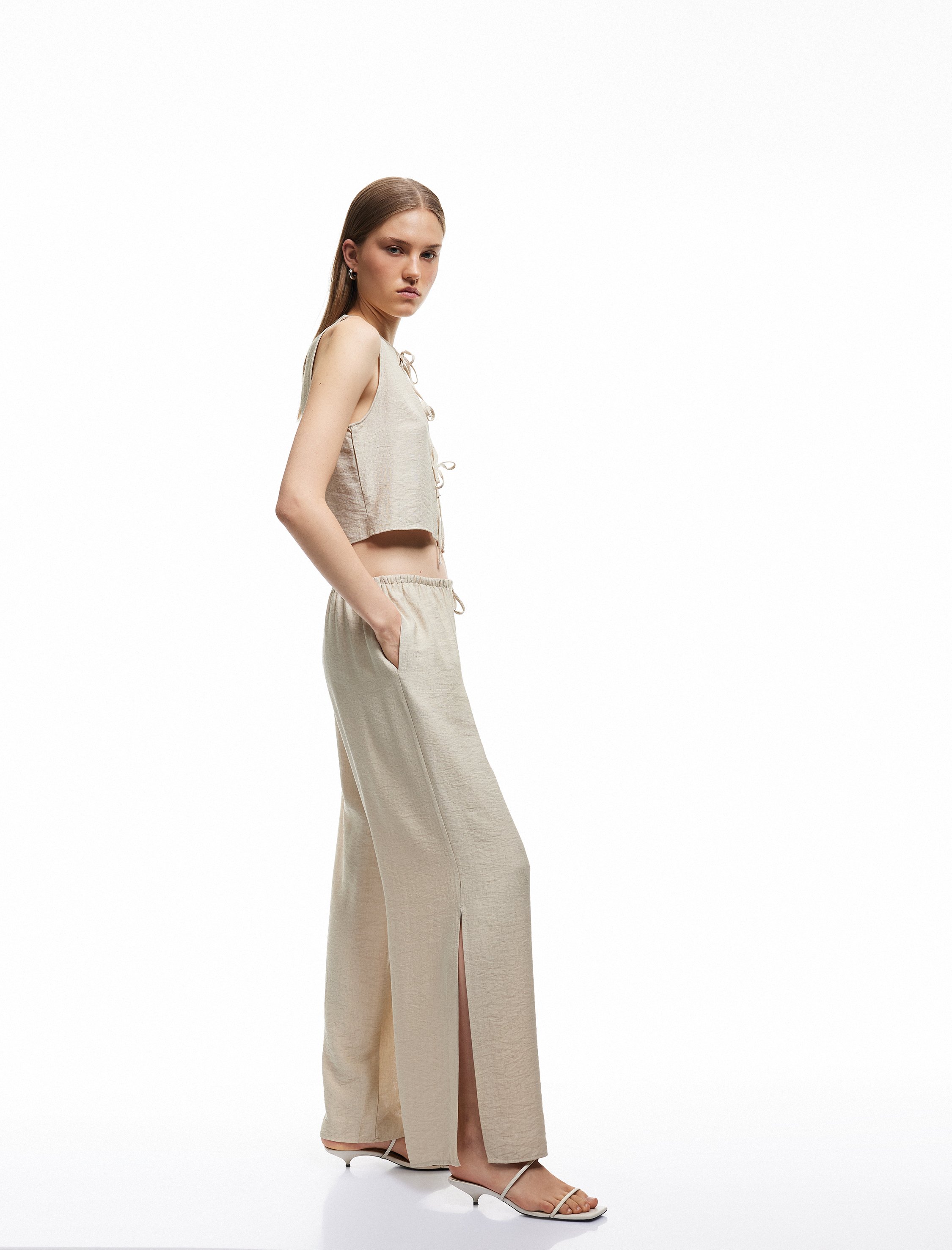 Koton HOSEN Koton Oversize Hose mit Schleifen-Detail