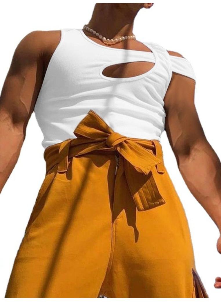 Herren Tanktop mit asymmetrischem Ausschnitt in Übergröße