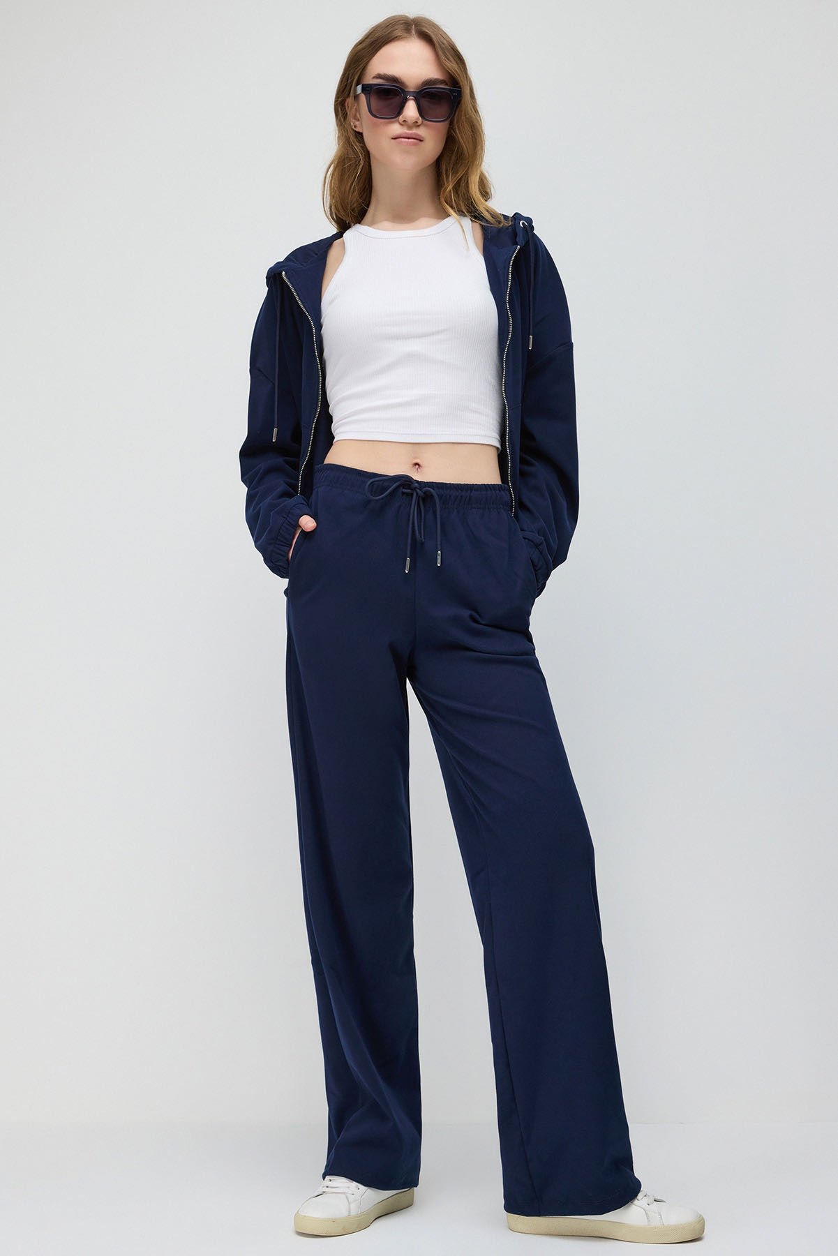 Marine Weite Schlabberhose