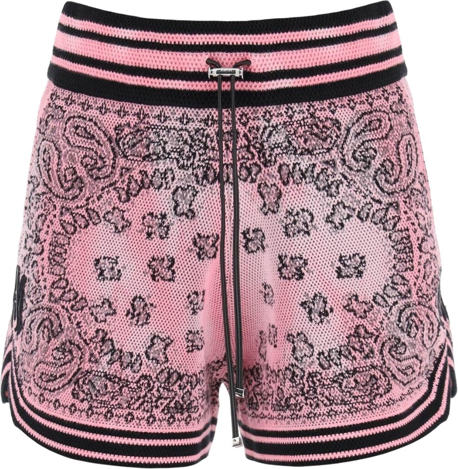 Amiri Bandana Basketballshorts Strick Pink