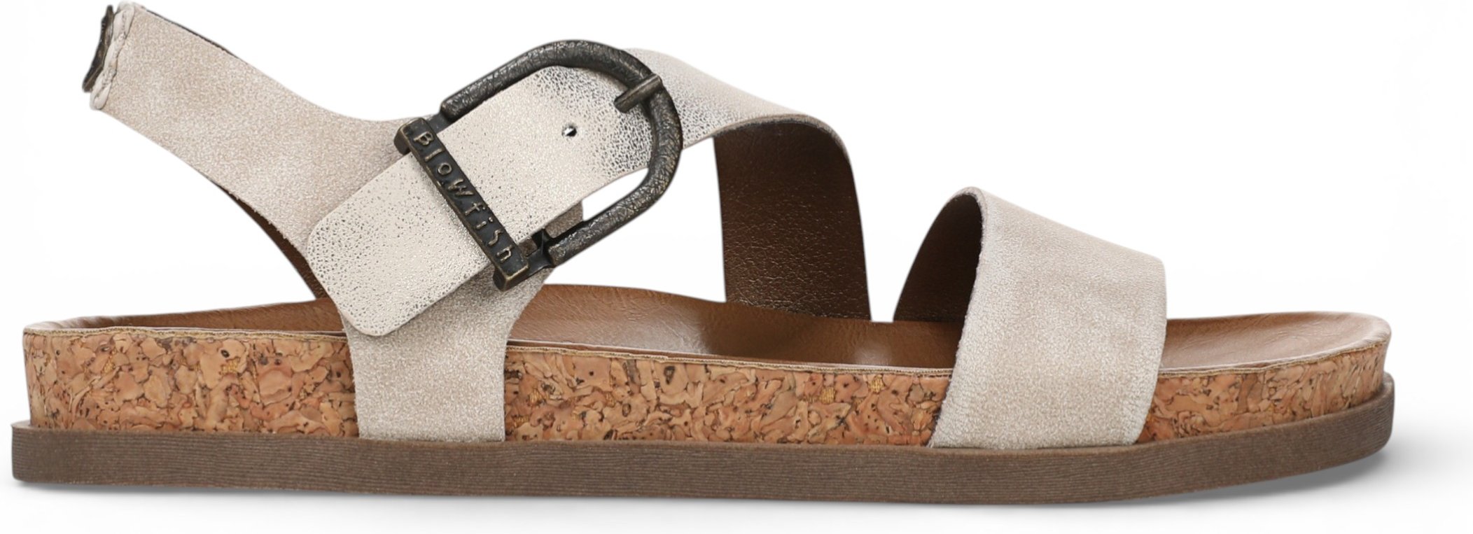 Blowfish Malibu Damen-Cloud-Silber-Fußbett-Streifensandalen – Lance