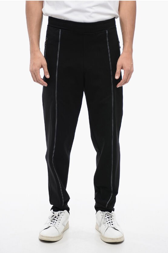 Schwarze Jogginghose aus Viskosemischung mit Tape-Detail im Tape-Fit
