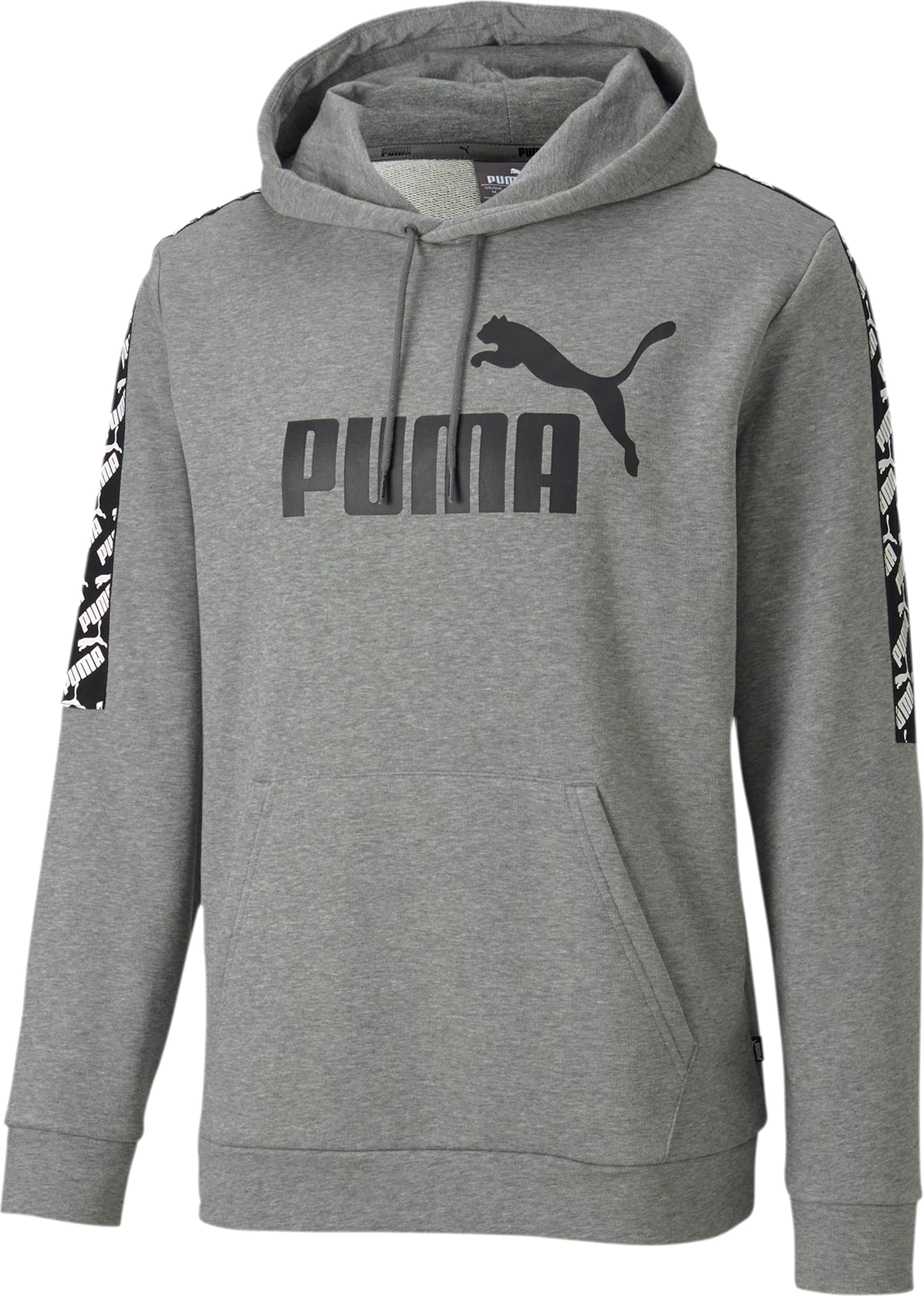 PUMA Amplified Hoodie Taped Logo Jumper Grey - Herren