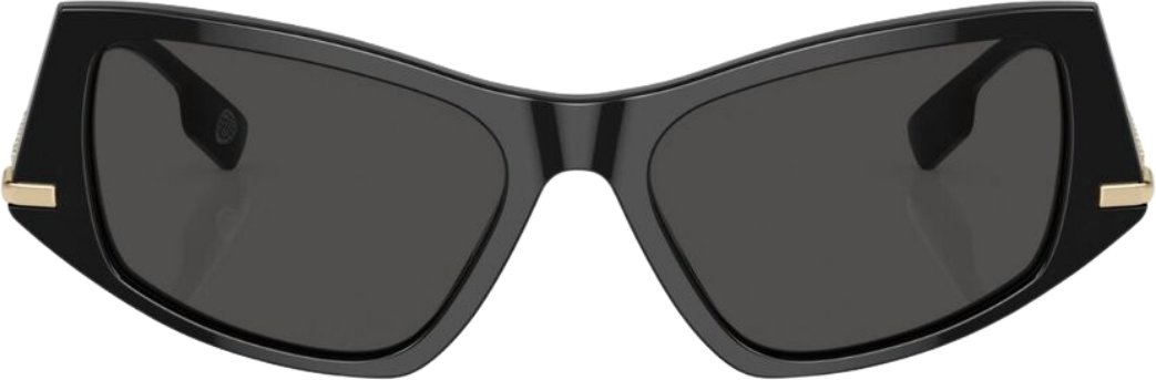 Burberry Sonnenbrille mit dunkelgrauen Gläsern und schwarzen Gläsern