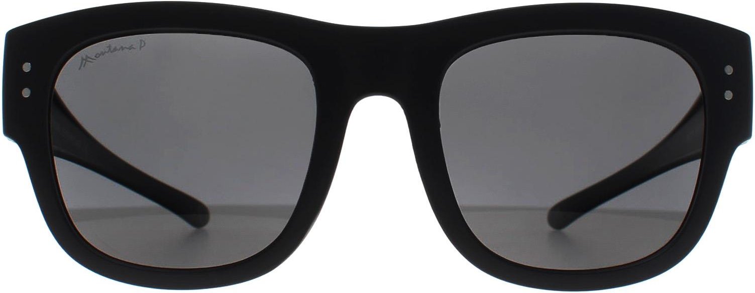 Thumbnail - Montana Square Unisex Matte Schwarz Rauch Polarisierte FO7 Fit über Gläser Sonnenbrillen