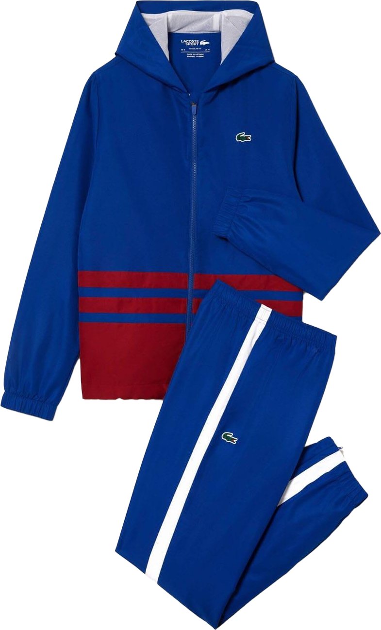 Lacoste - "Sportsuit" Trainingsanzug für Herren - Tennis (Dunkles Marineblau/Bordeaux/Weiß)