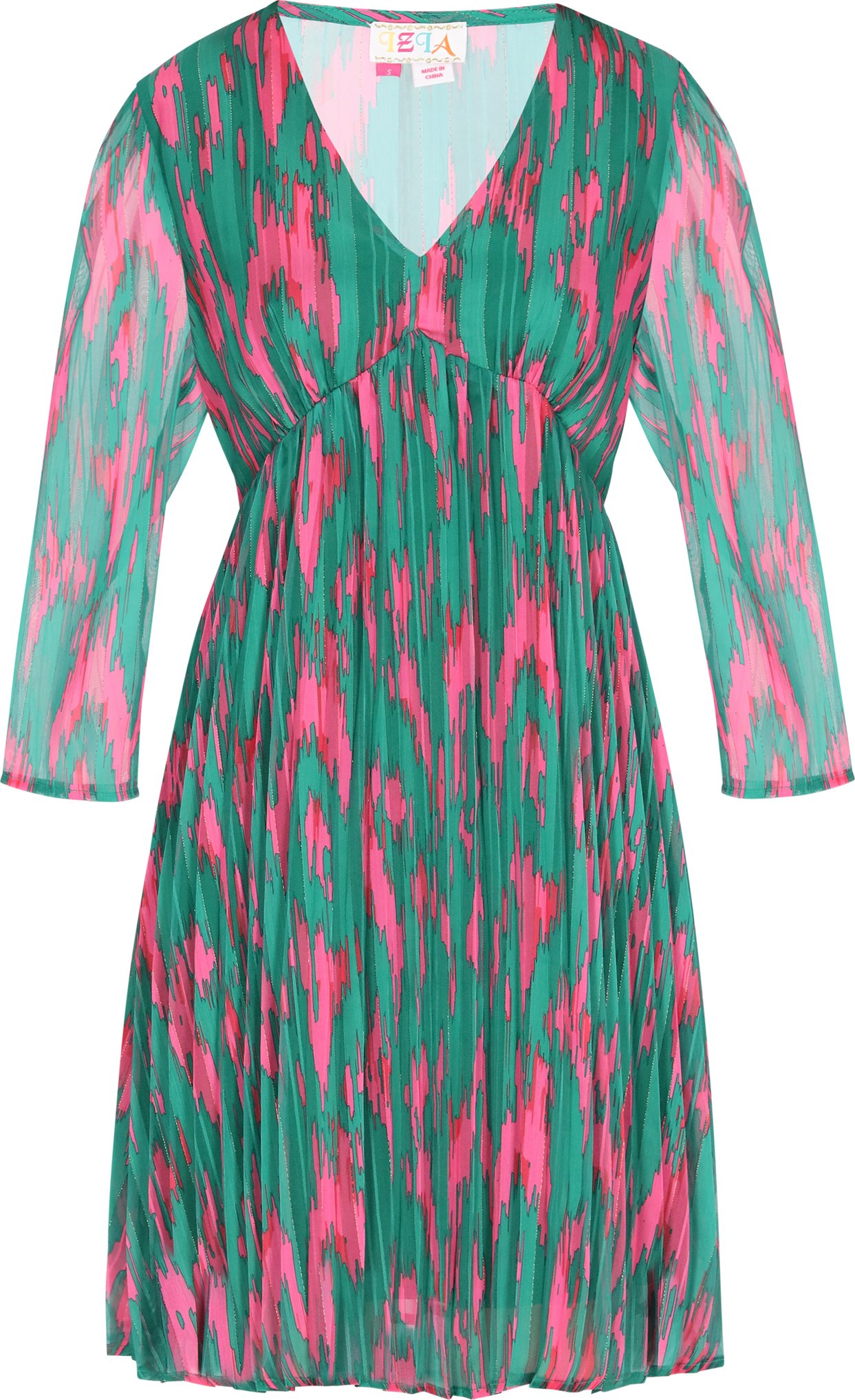 IZIA Kleid Frauen grün mehrfarbig