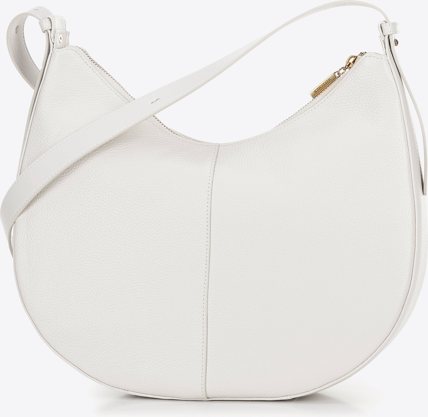 Wittchen Damen-Schultertasche aus Leder, groß, cremefarben, Naturleder