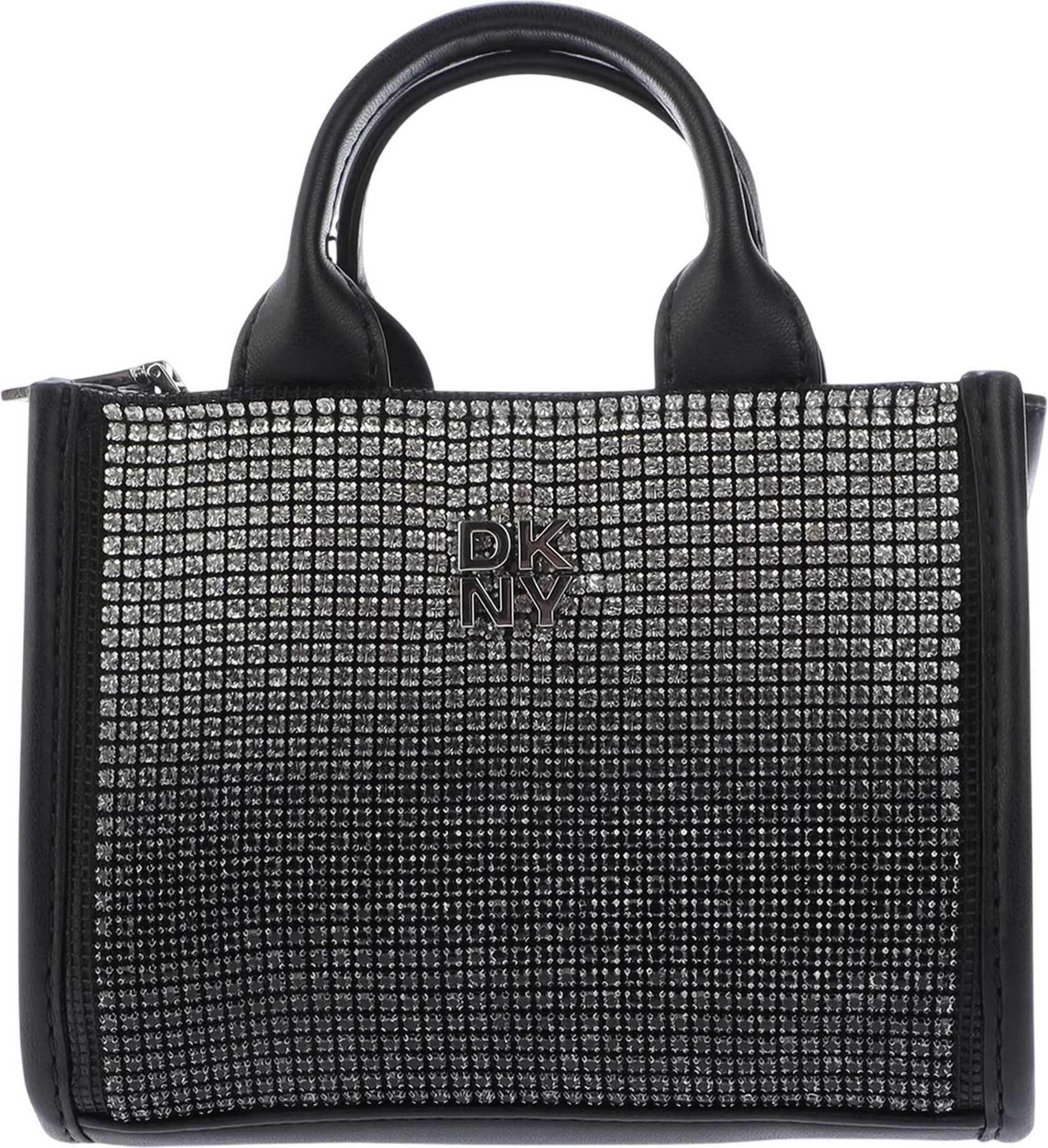 DKNY - "Hadlee" Umhängetasche, Verziert, Mini (Schwarz/Silber)