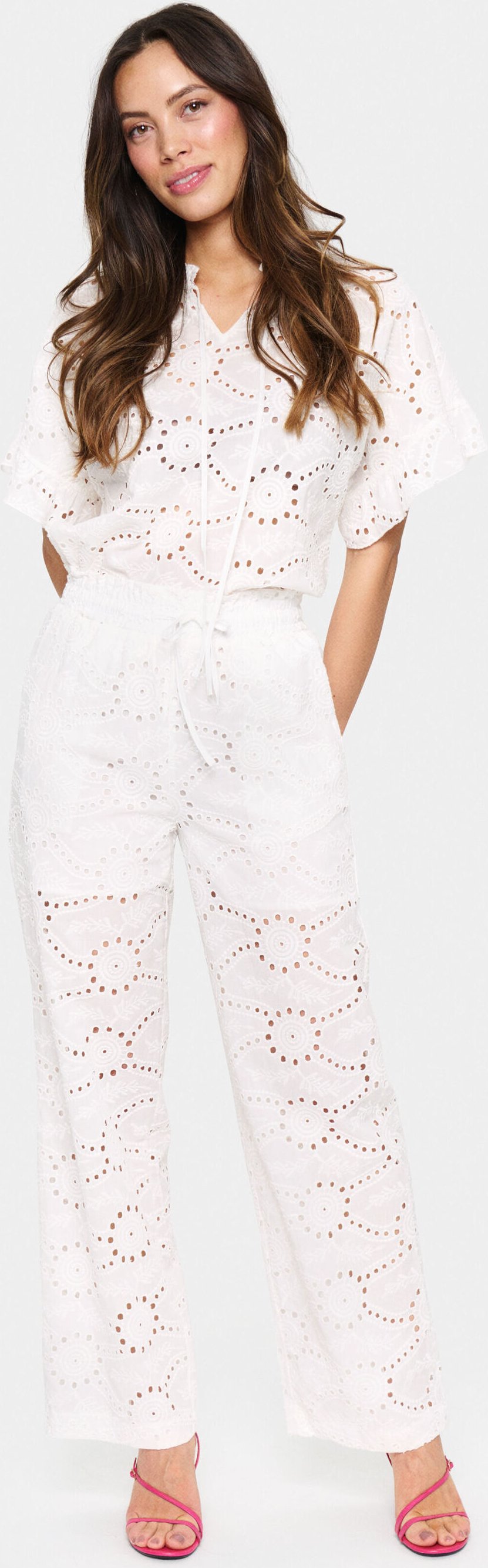 Casual Hose Gerade Passform Ice white