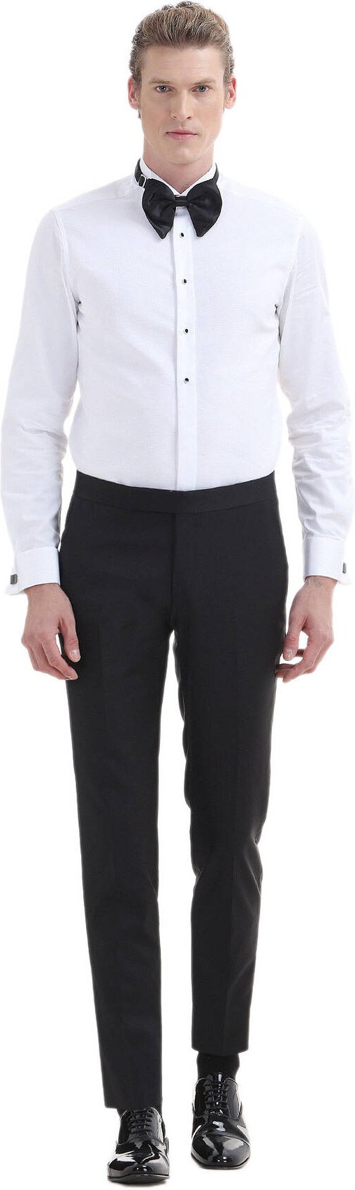 Thumbnail - Gerade geschnittenes Smokinghemd mit doppelter Manschette und Flügelkragen