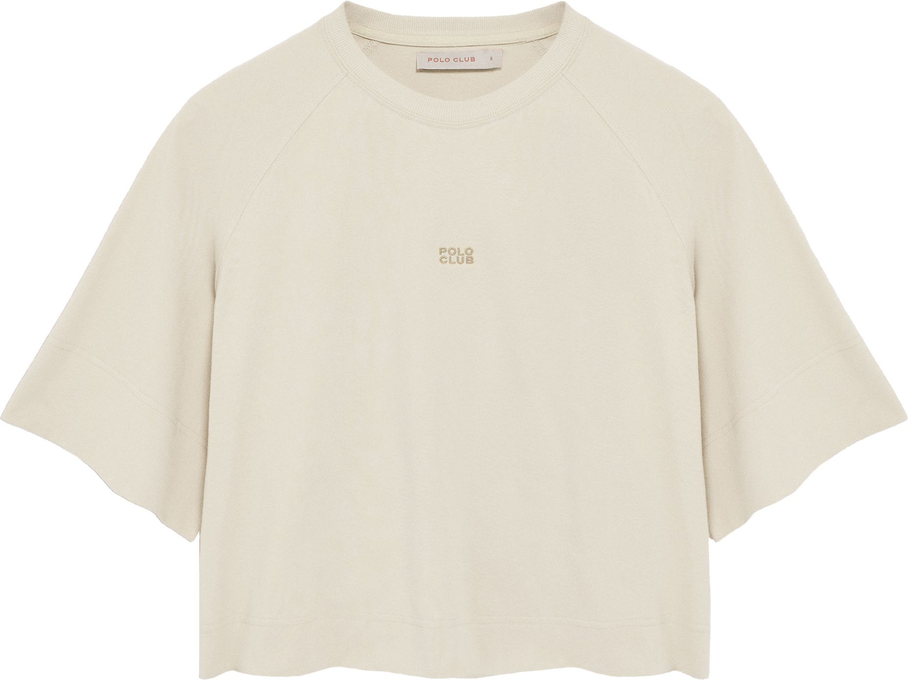 T-Shirt Danae ecru mit gesticktem Logo