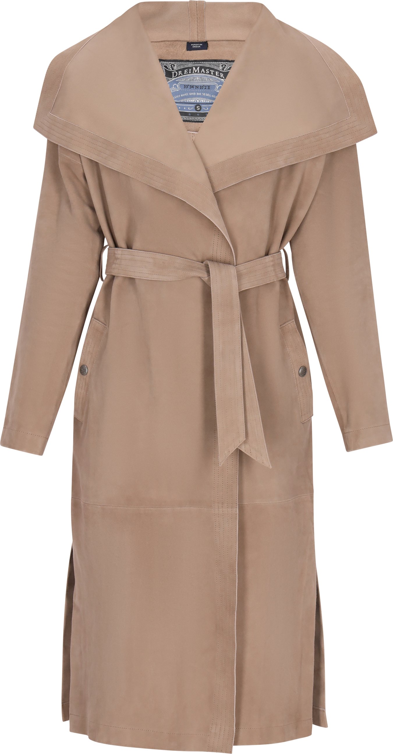 Dreimaster Mantel Frauen hellbeige