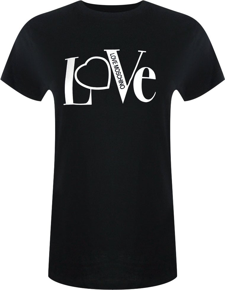 Schwarzes T-shirt Mit Moschino-liebeslogo