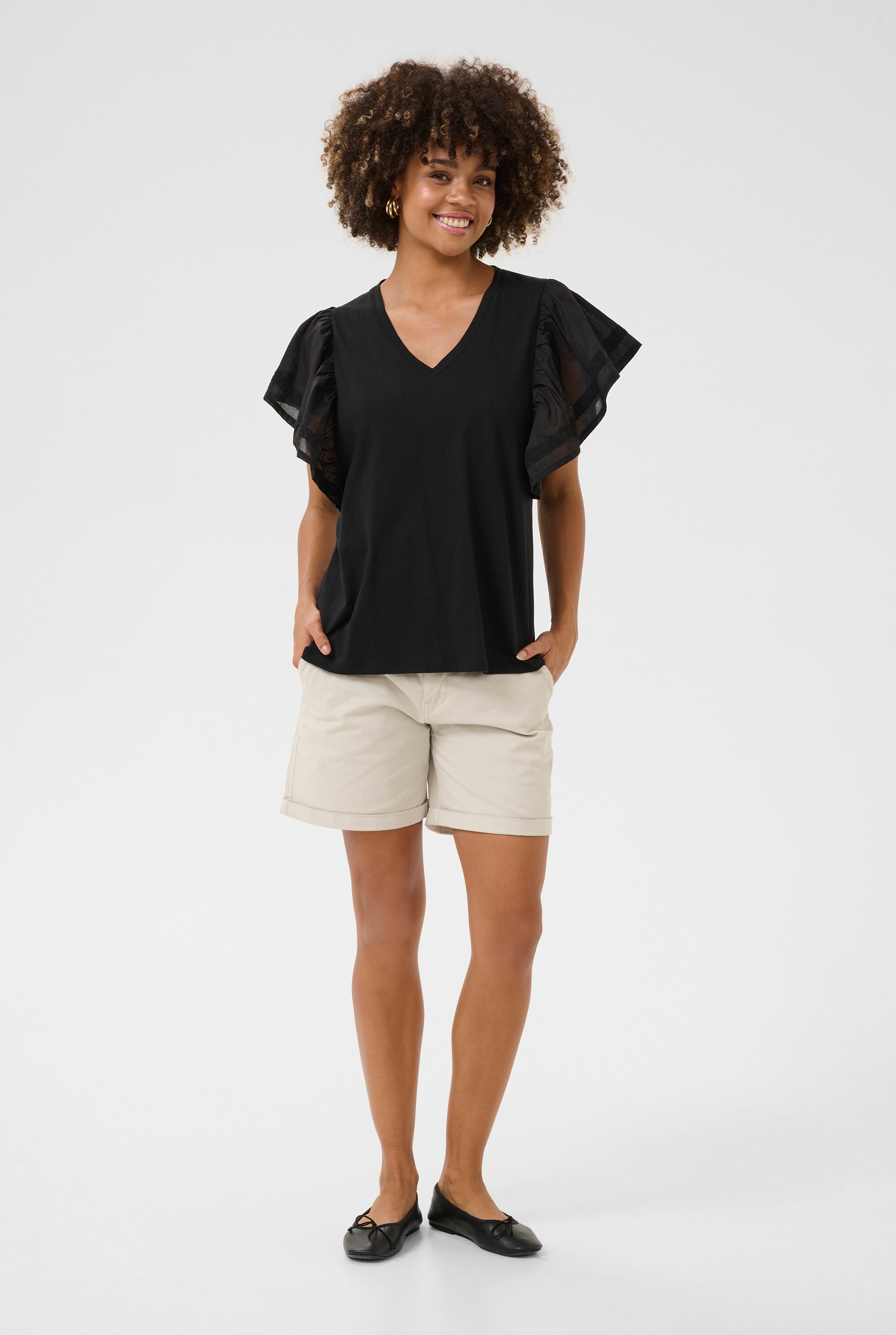 T-Shirt mit lässigem Schnitt Schwarz black