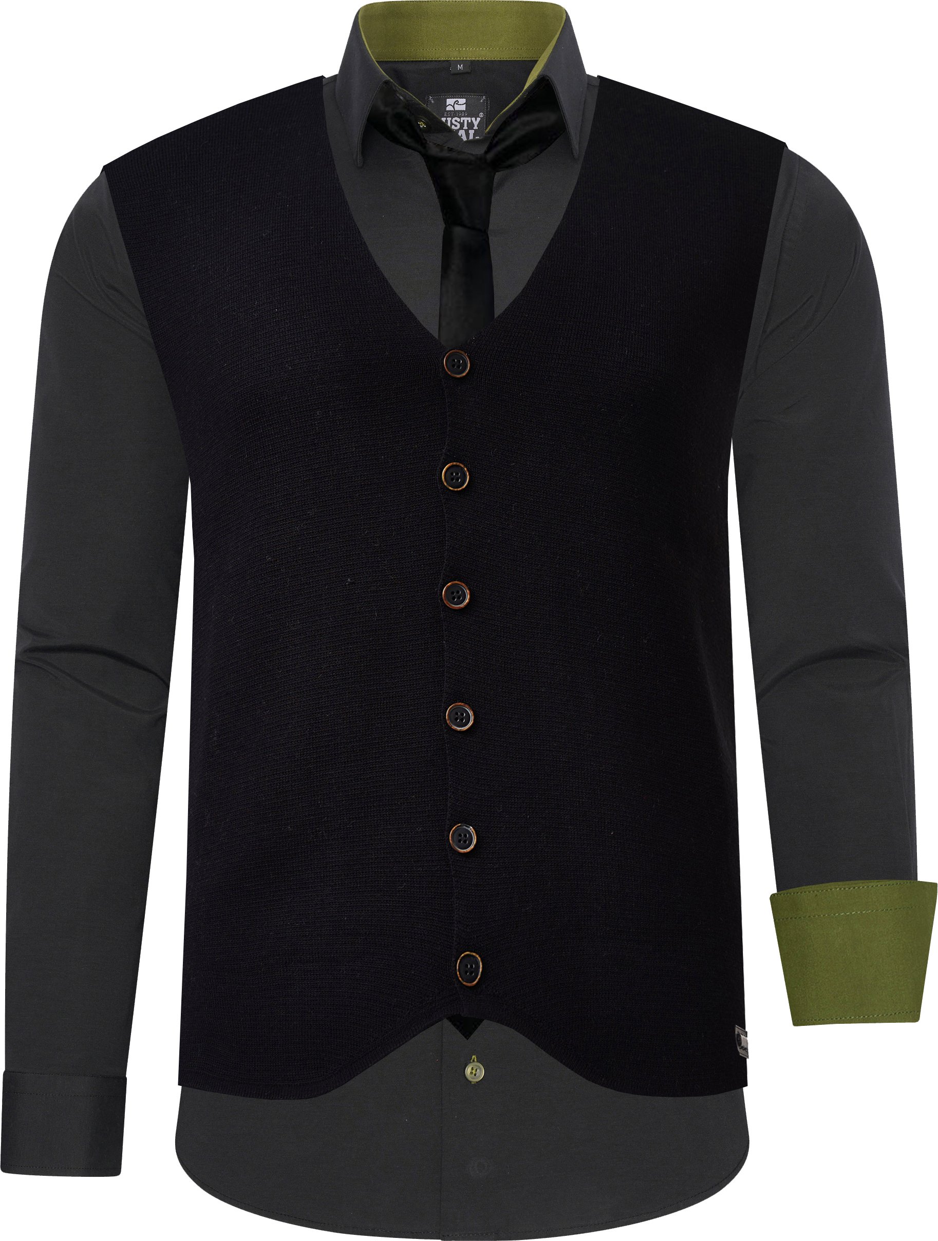 Hemd mit Weste und Krawatte 3er Set