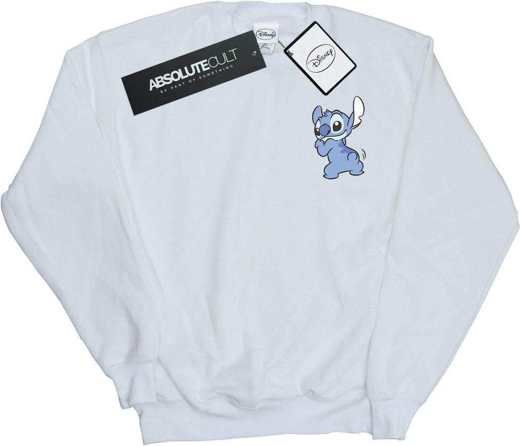 Disney Mädchen Lilo und Stitch Stitch Rückseite Brust drucken Sweatshirt (weiß)