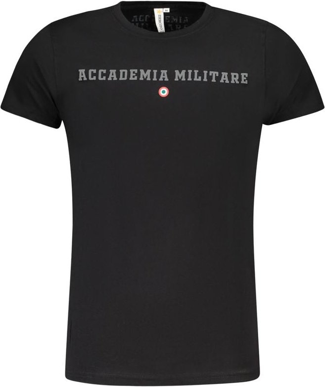 Accademia Militare Schwarzes Baumwoll-T-Shirt für Herren