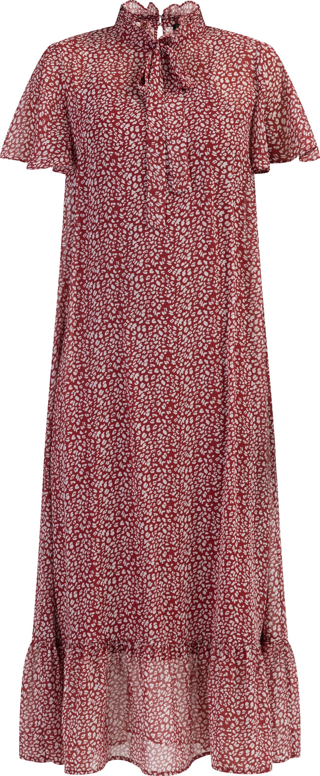 Faina Midikleid aus Chiffon Damen rot weiss