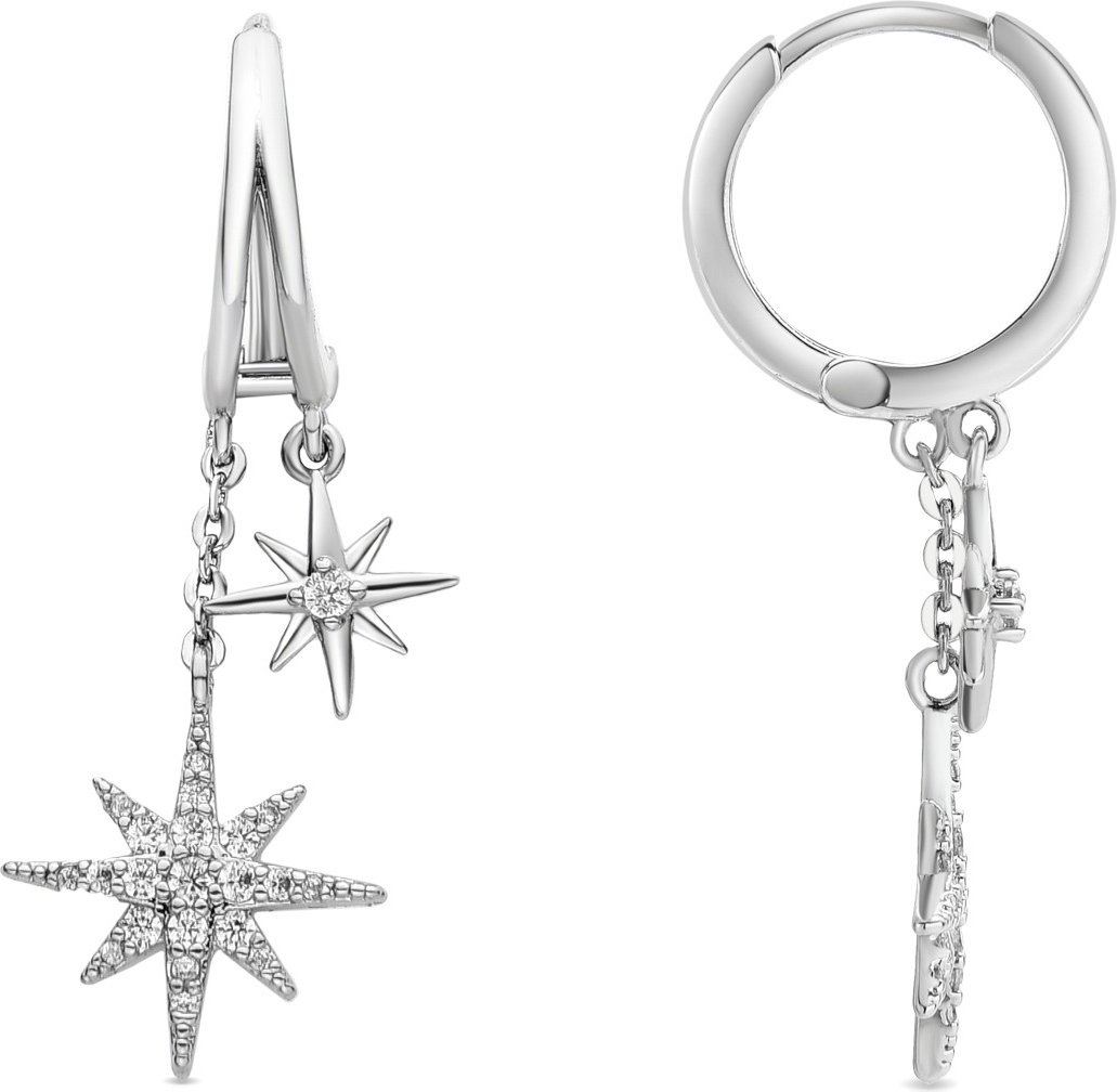 Luxenter Sternohrringe, rhodiniert, mit Rhodium-Finish