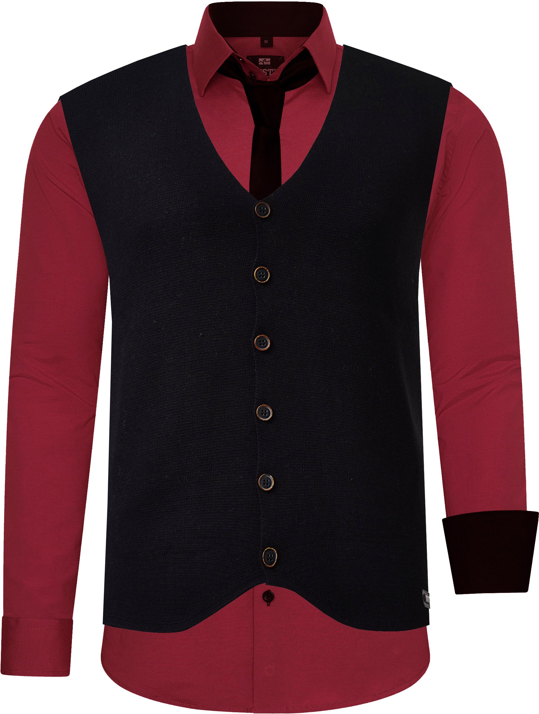 Hemd mit Weste und Krawatte 3er Set