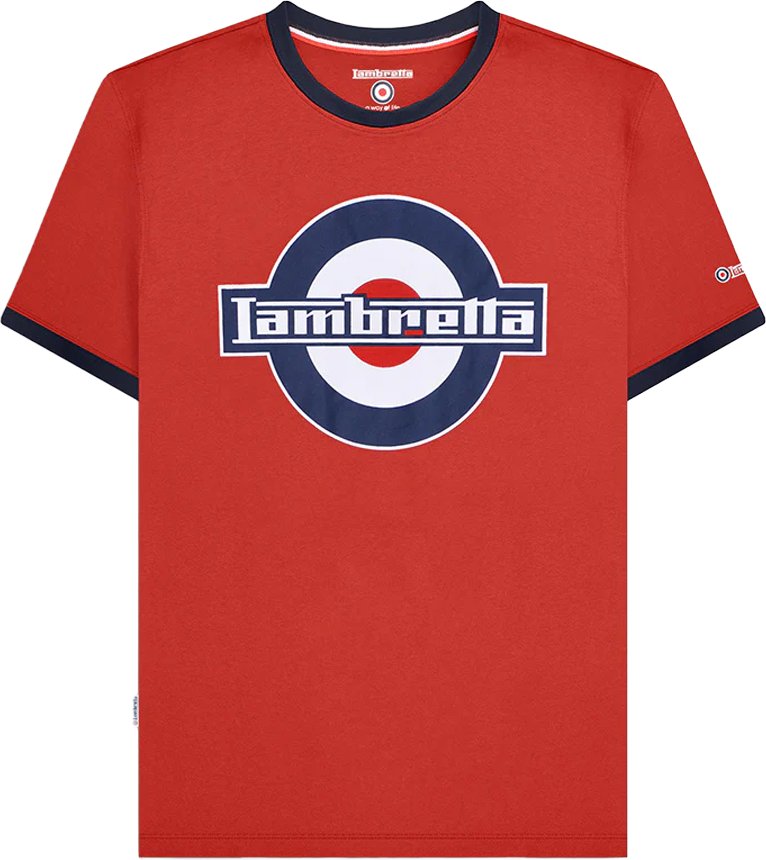 Lambretta - "SS25" T-Shirt Logo für Herren (Rot/Marineblau)