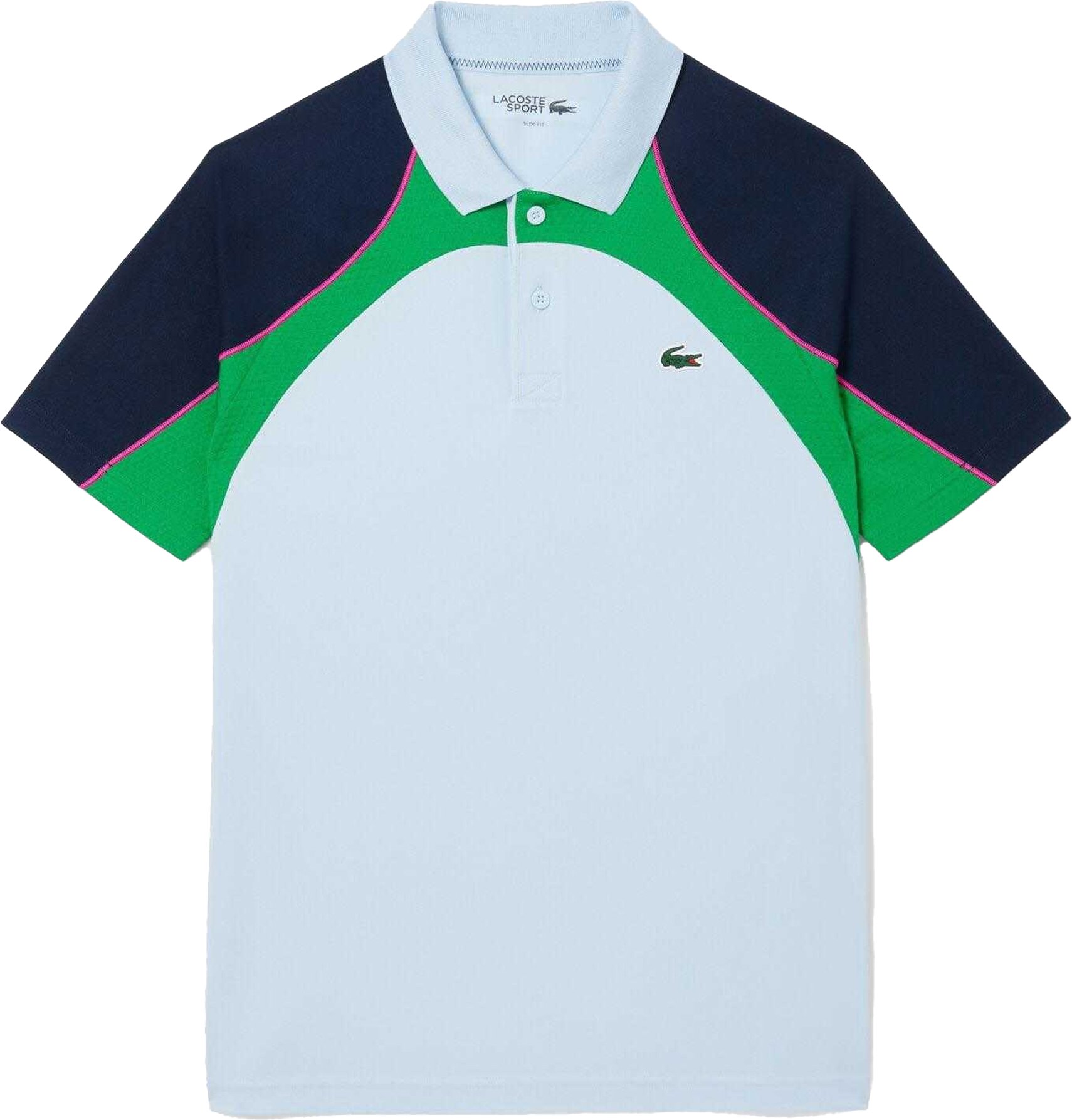Lacoste - Poloshirt für Herren, Extratrocken, Tennis (Weiß/Blau/Grün)