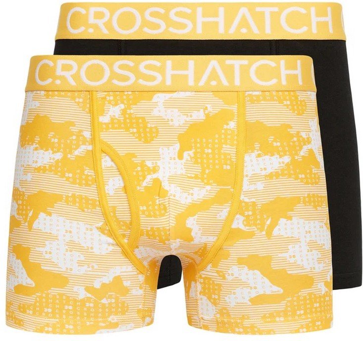 Crosshatch - "Kamzon" Boxershorts für Herren (2er-Pack) (Gelb)