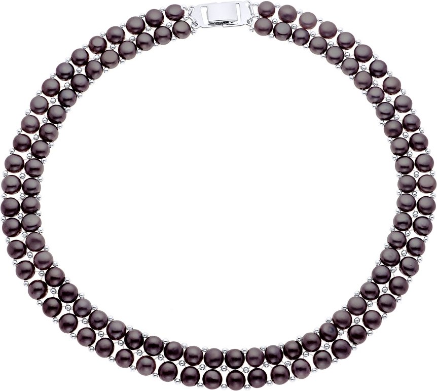 Halskette 2 Reihen aus echten Süßwasserperlen 4 mm