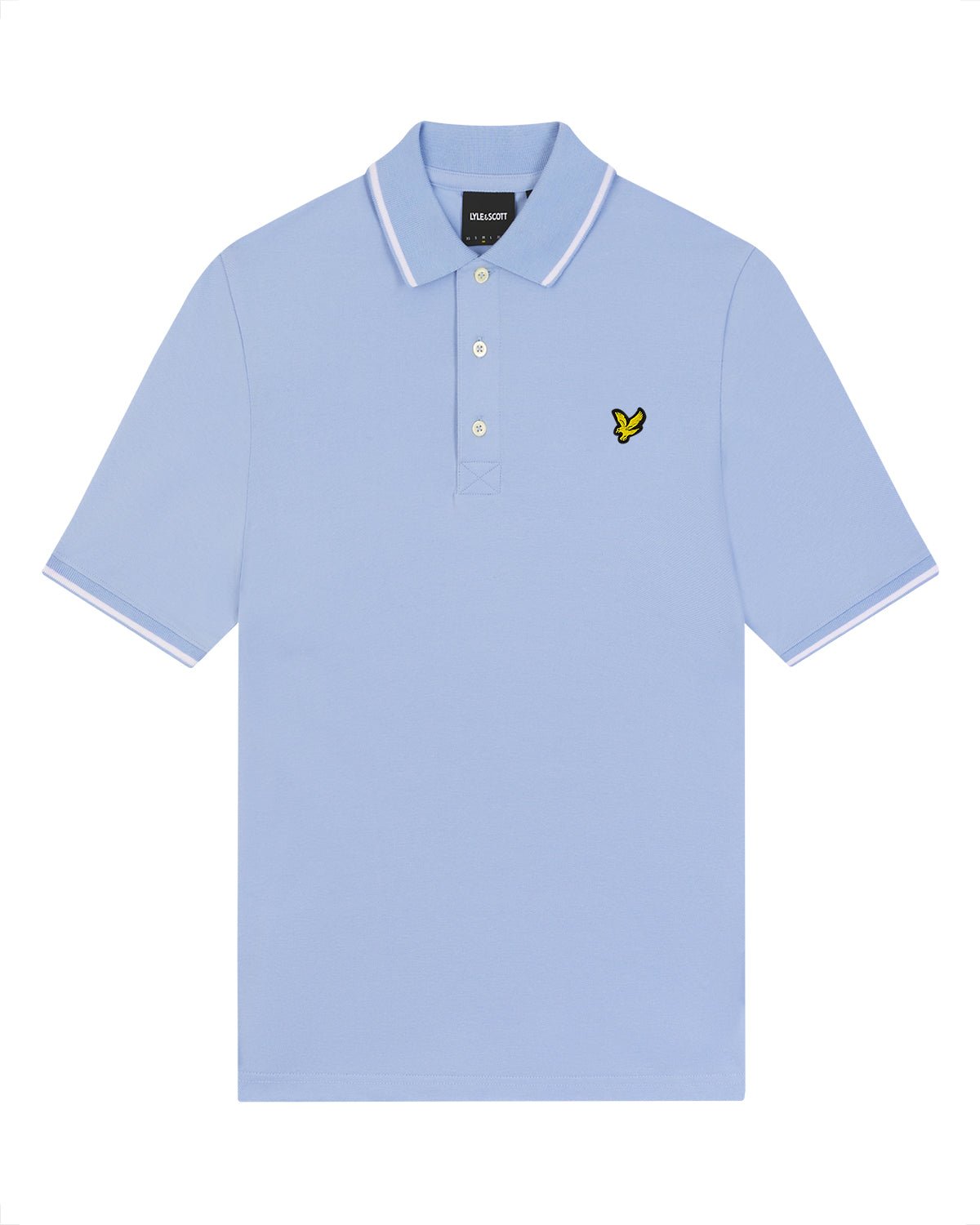 Lyle & Scott Tipped Polo-Shirt - Hellblau/Weiß