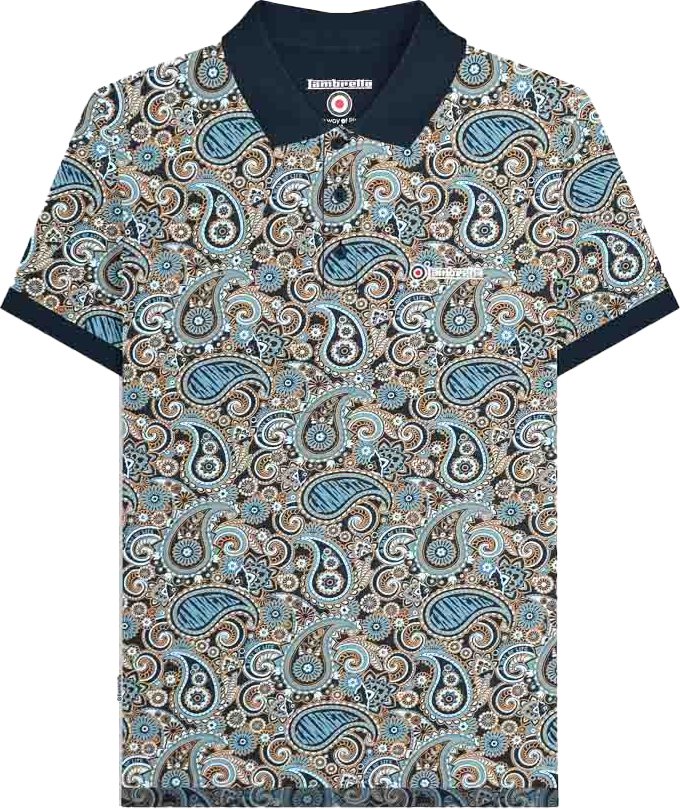 Lambretta - Poloshirt für Herren (Marine/Rauchblau)