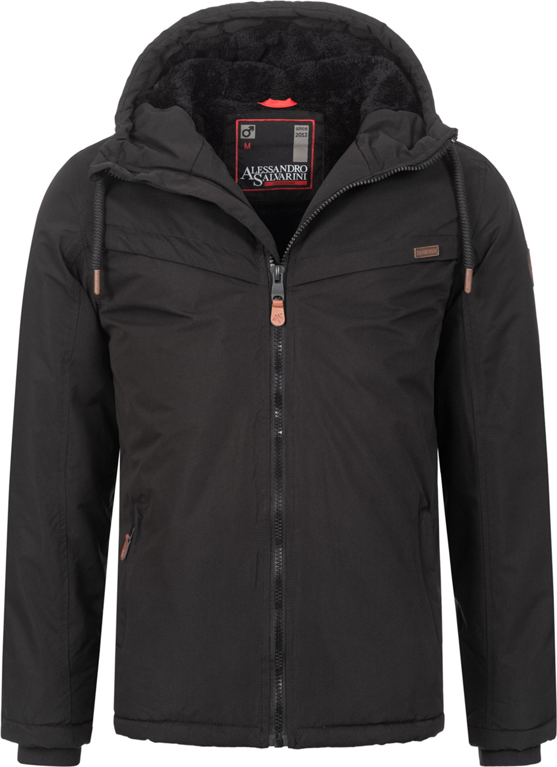 Alessandro Salvarini Herren Winterjacke AS-331 mit Teddyfell & Kapuze