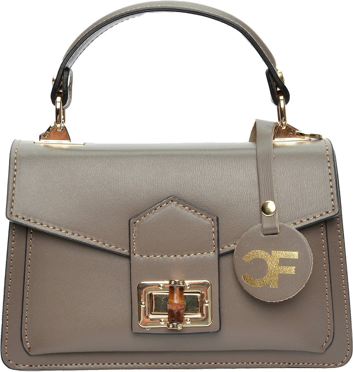 Carla Ferreri Beige Lederhandtasche