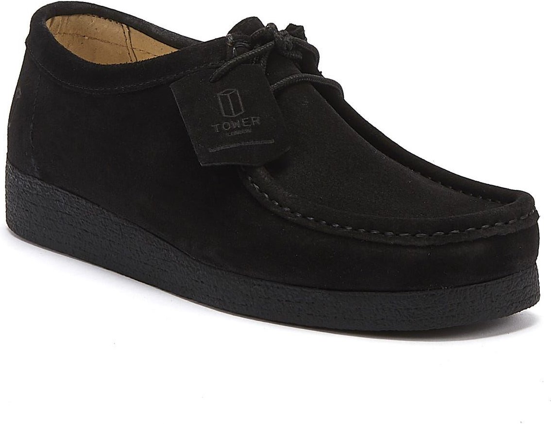 TOWER London Apache Schwarz Wildleder Schuhe