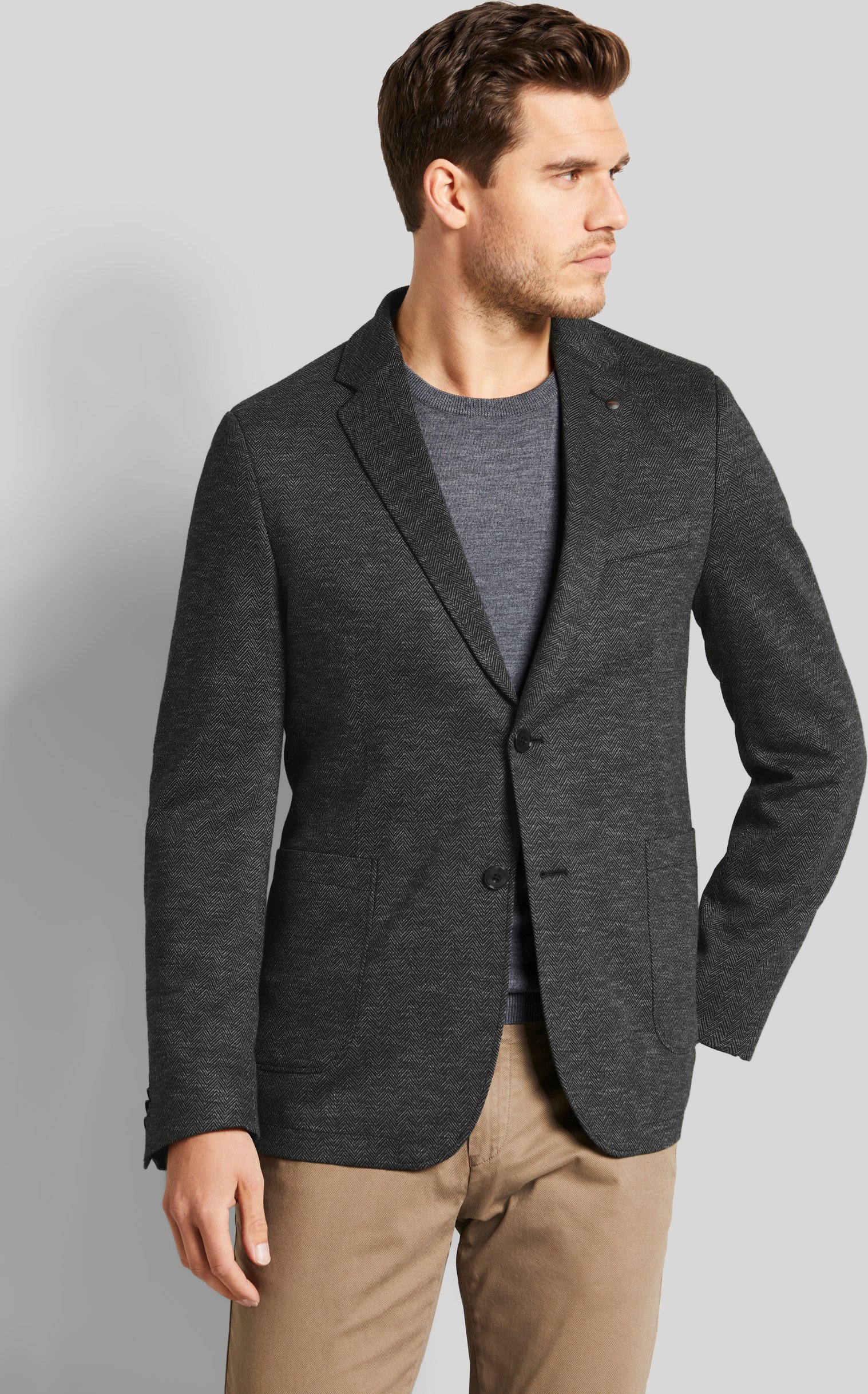 Bugatti Herren Sakko mit Fischgratmusterung