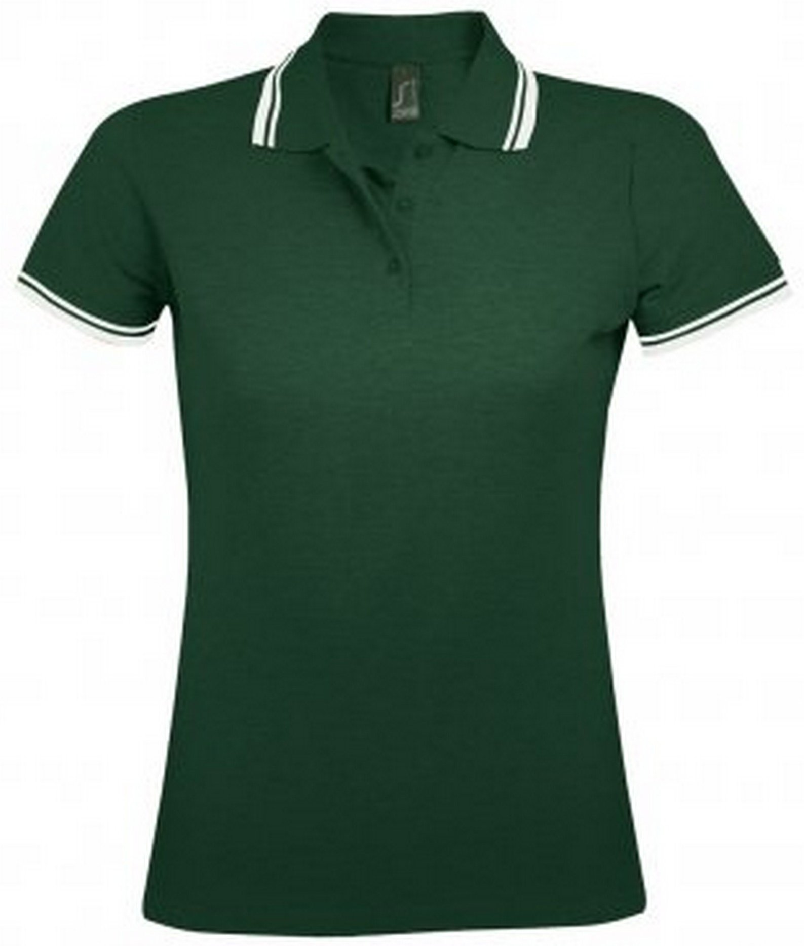 SOLS Womens/Ladies Pasadena Tipped Short Sleeve Pique Polo Shirt (Wald/Weiß)