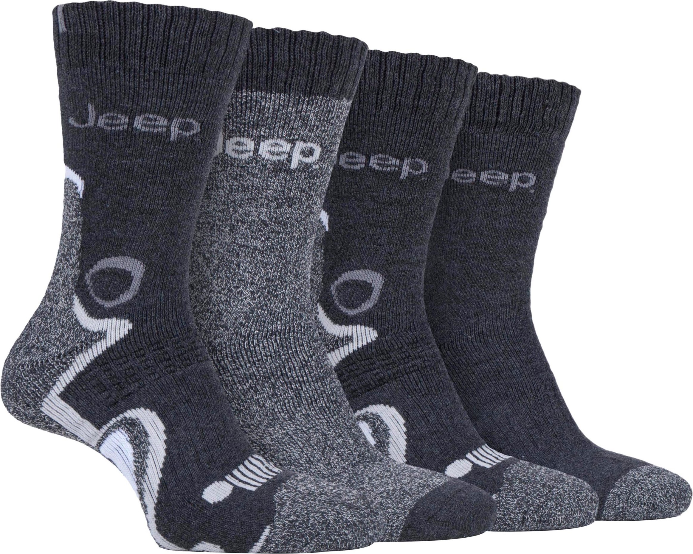 JEEP - 4 Paar Herren Anti Blister dick gepolstert Luxus Boot Socken