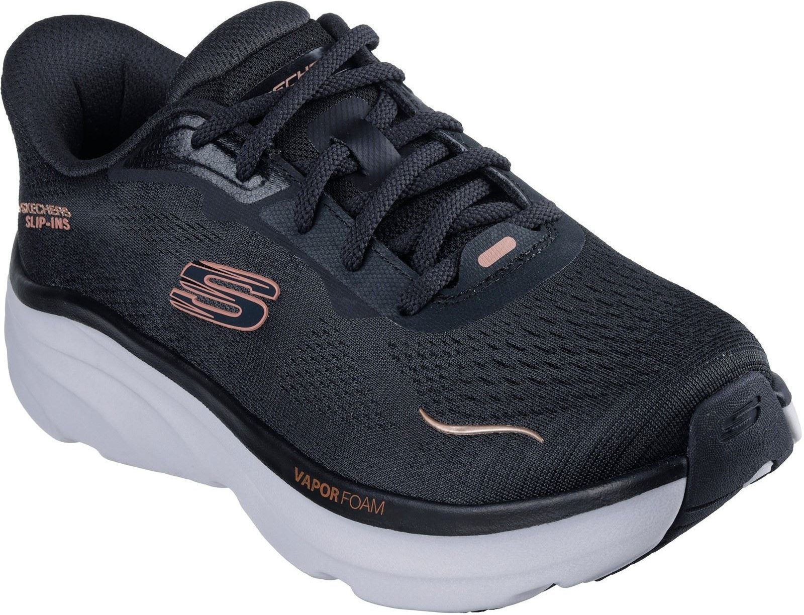 Skechers D'Lux Vapor Clear Horizon Textil Damen Sneaker Schwarz