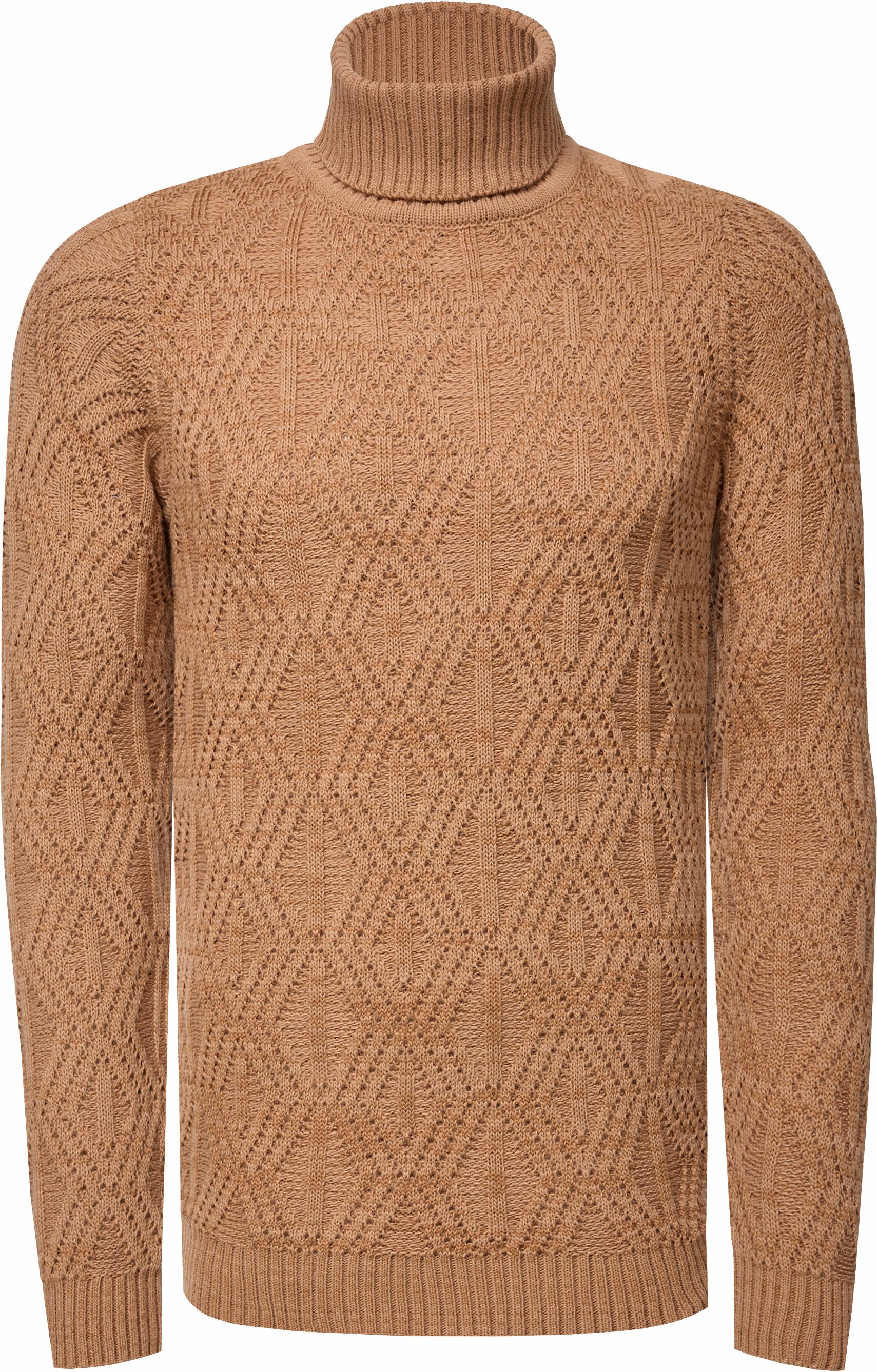 Thumbnail - Melierter Grobstrick Rollkragen-Pullover