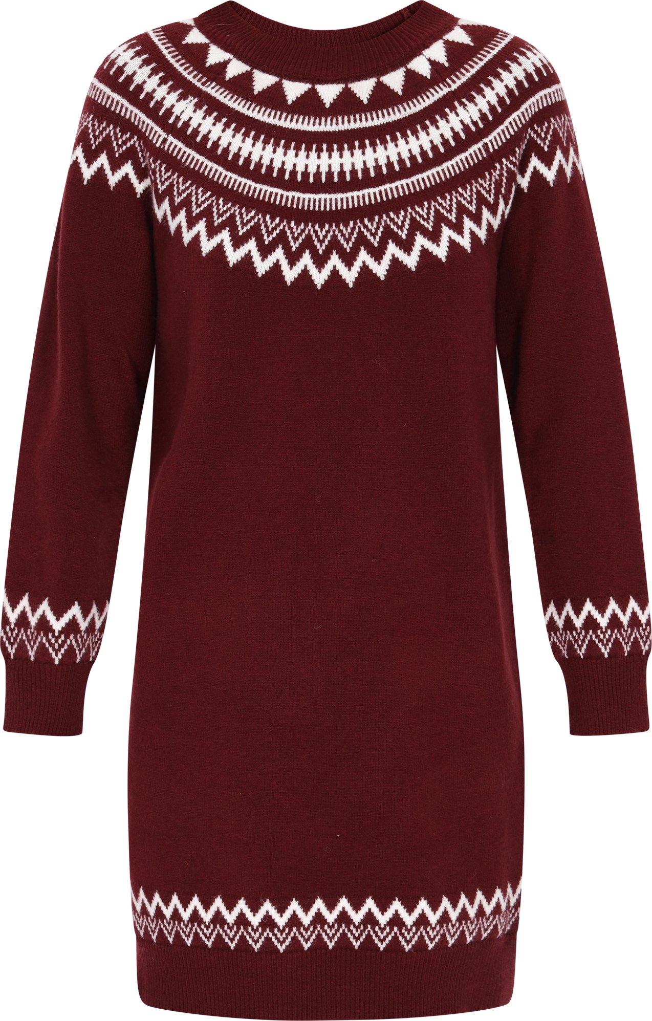 Dreimaster Kleid Frauen weinrot cremeweiß