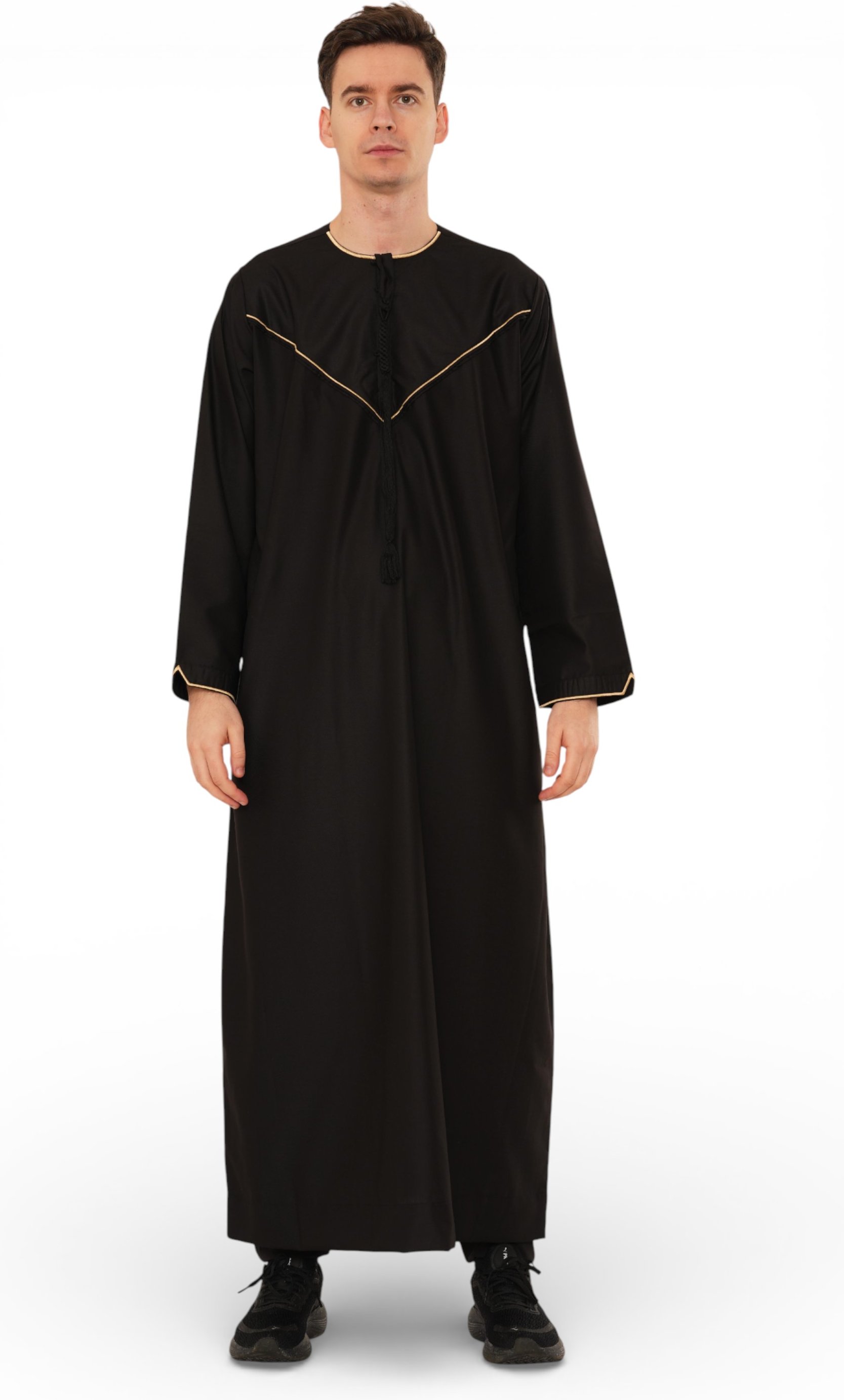 Herren Ramadan Schwarze marokkanische Jubba-Robe Djellaba Eid Thobe – TT-007