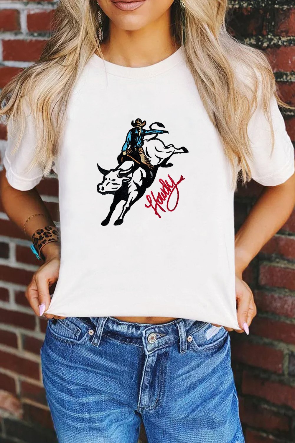 Rodeo-Bull Grafik T-Shirt