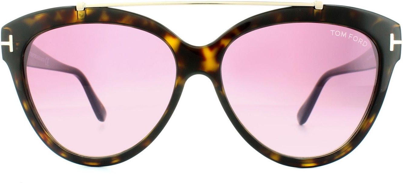 Tom Ford Sonnenbrille 0518 Livia 52Z Dunkle Havanna Gradient Spiegel Violett