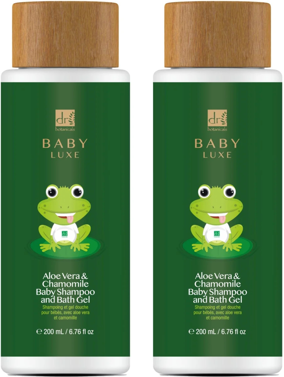 Dr Botanicals Baby Lux Aloe Vera & Kamille Baby Shampoo & Badegel 200ml Twin Value Savings Pack