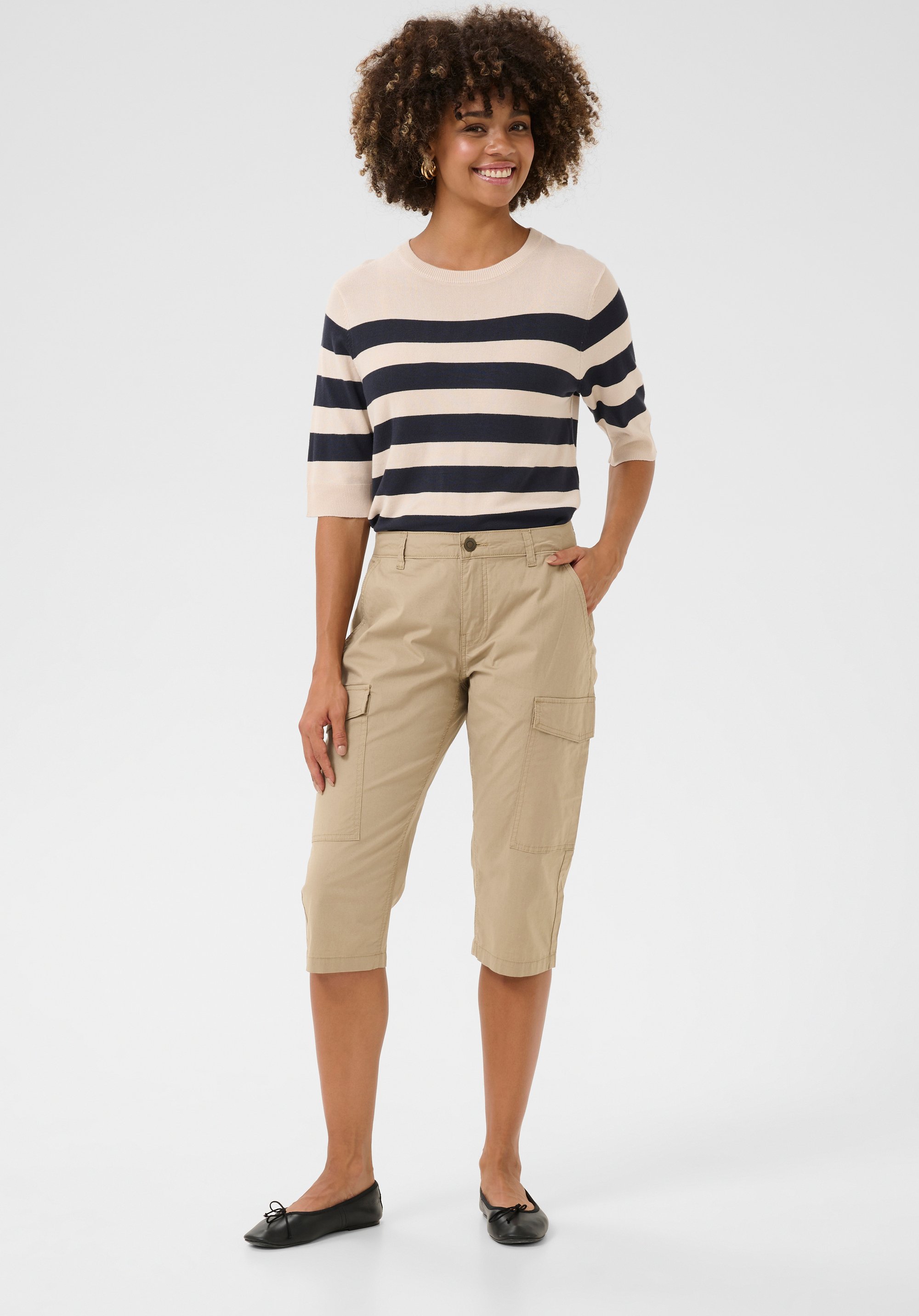 Caprihose Regular fit Dune Wash beige