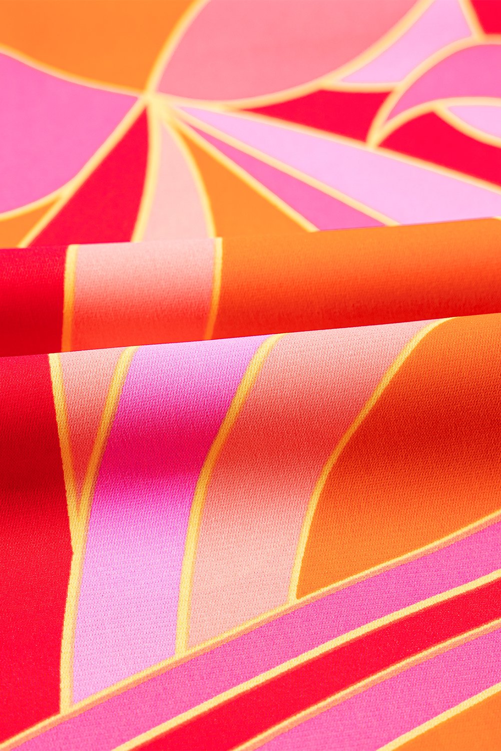 Thumbnail - Rosen-Abstract-Print Hoher Kragen Knoten Nacken Ärmeloses Maxi-Kleid